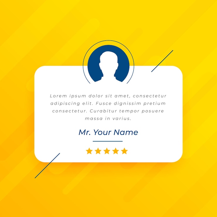 Gratis Vector getuigenis citateboks geel sjabloon voor commentaar of feedback