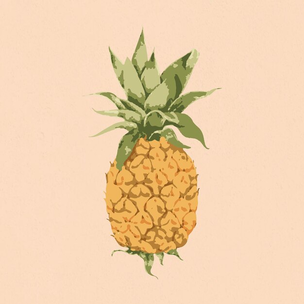 Gevectoriseerde ananas op een beige achtergrond