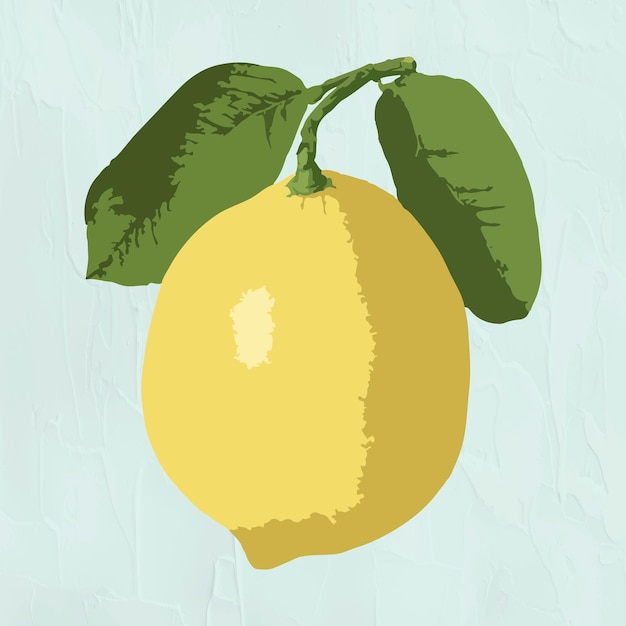 Gevectoriseerde gele citroen sticker overlay ontwerpbron