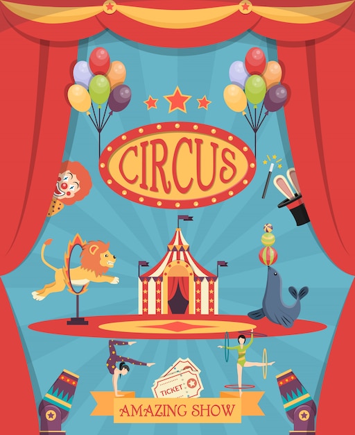 Geweldige circus show poster