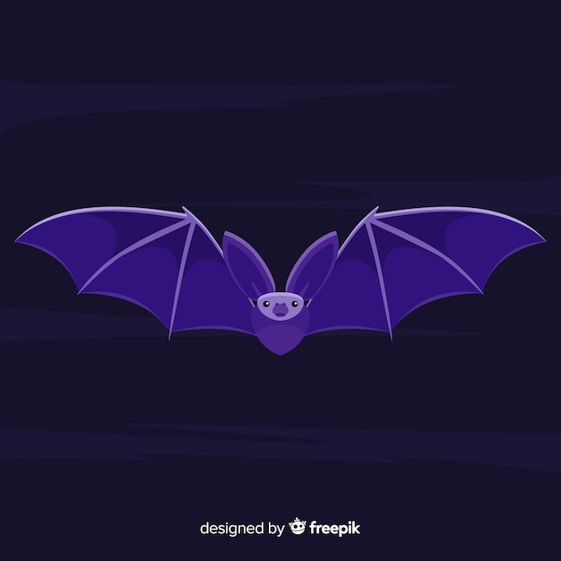 Gratis vector geweldige halloween-knuppel met vlak ontwerp