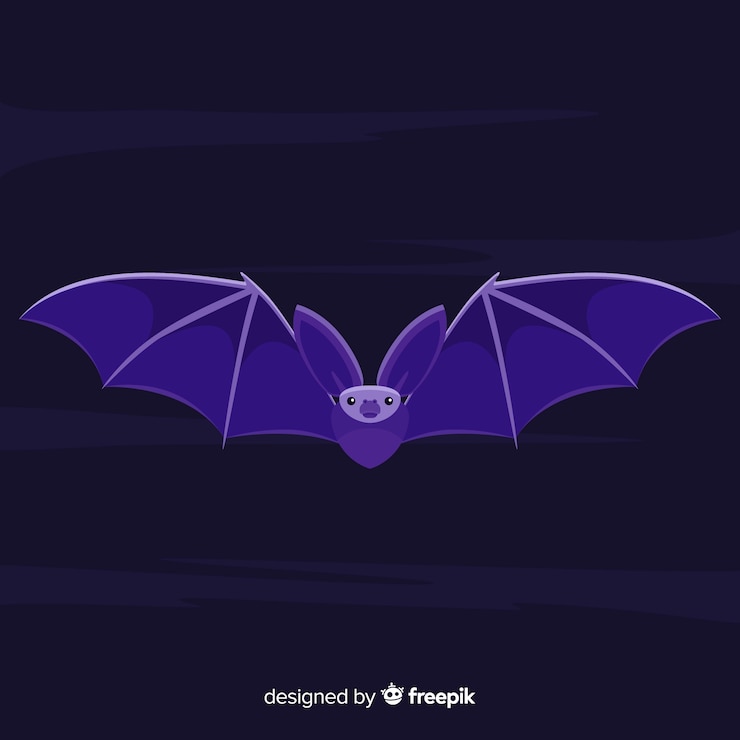 Gratis Vector geweldige halloween-knuppel met vlak ontwerp