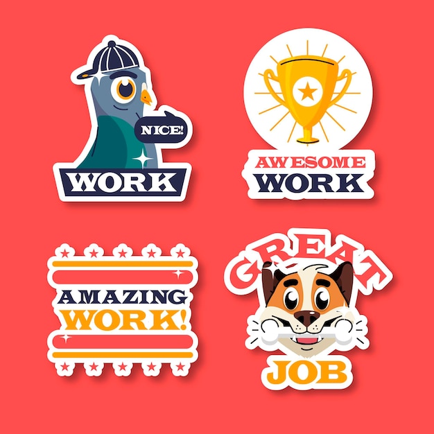 Geweldige job stickers-collectie