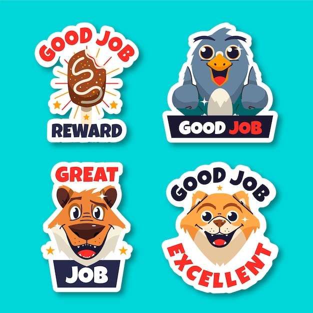 Geweldige job stickers-collectie