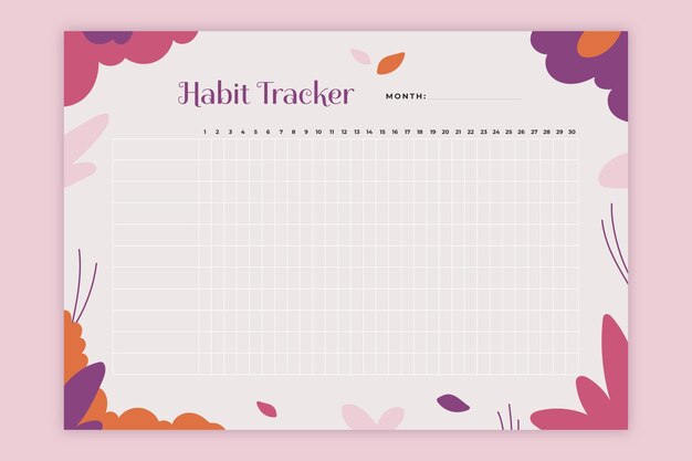 Gewoonte tracker-sjabloon