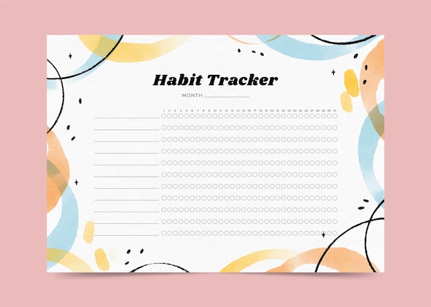 Gewoonte tracker-sjabloon