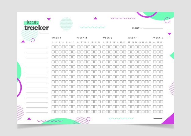 Gewoonte tracker sjabloon