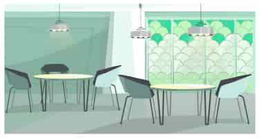 Gratis vector gezellige café met moderne design illustratie