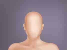 Gratis vector gezichtsloos menselijk model, blanco dummy, een deel van het mannelijk of vrouwelijk lichaam geïsoleerd op de achtergrond.