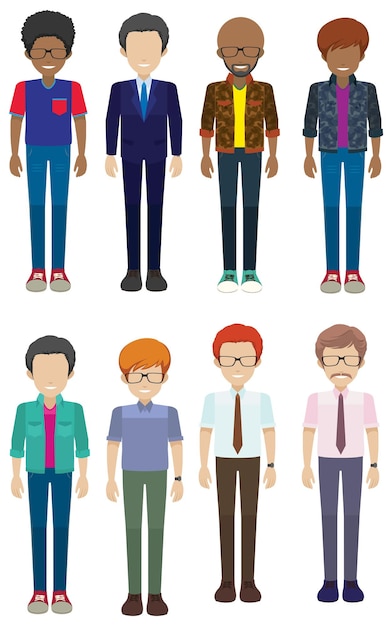 Gratis vector gezichtsloze mannen