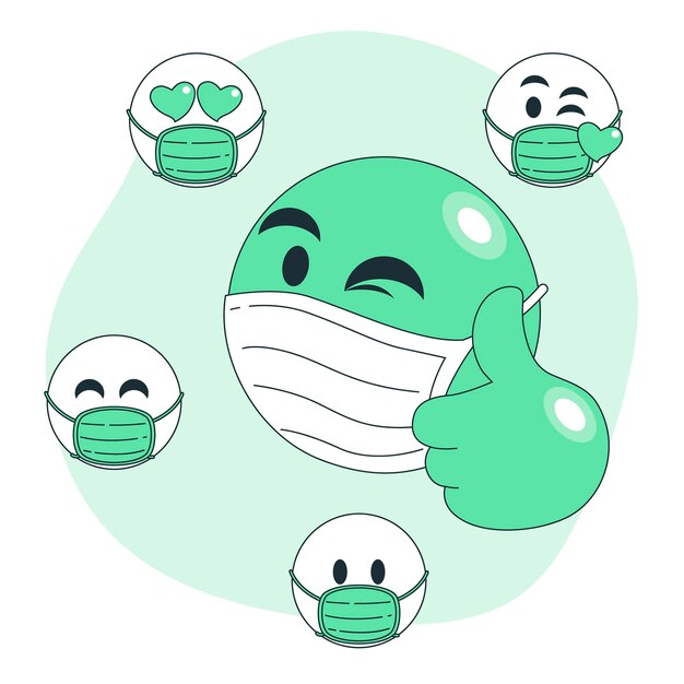 Gezichtsmasker emoji concept illustratie