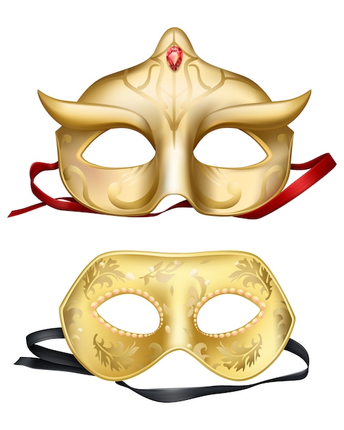 Gratis vector gezichtsmaskers, venetiaanse carnaval