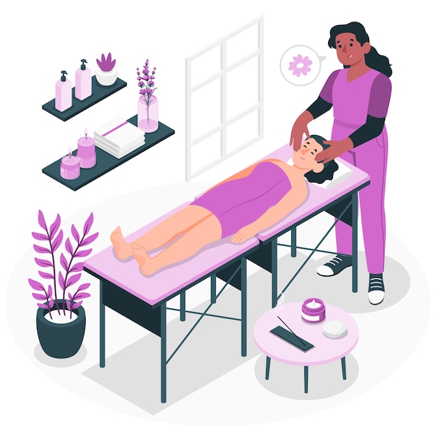 Gratis vector gezichtsmassage concept illustratie