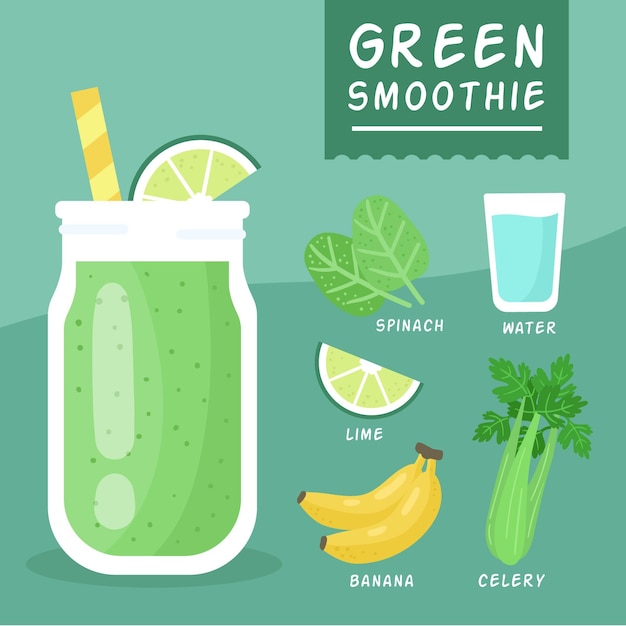 Gratis vector gezond smoothie recept