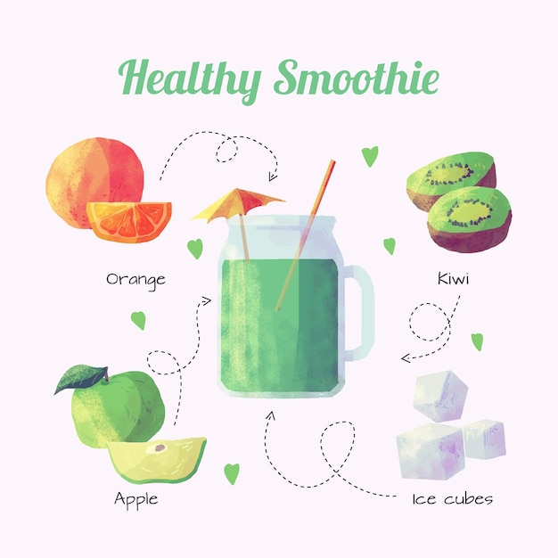 Gratis vector gezond smoothie recept