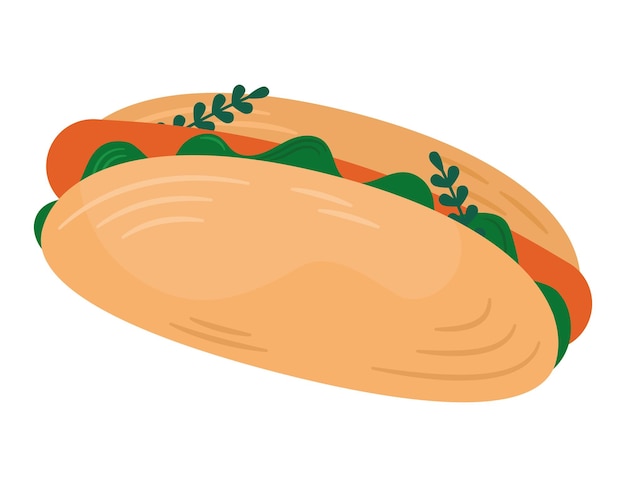 Gratis vector gezonde hotdog