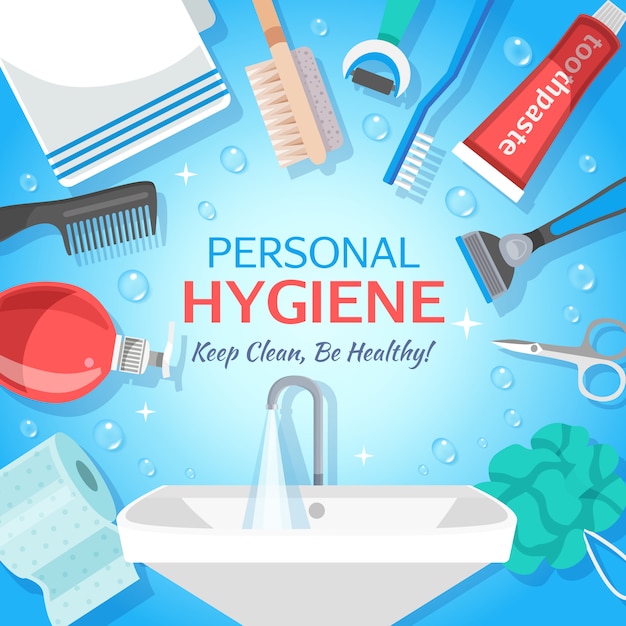 Gratis vector gezonde persoonlijke hygiëne achtergrond