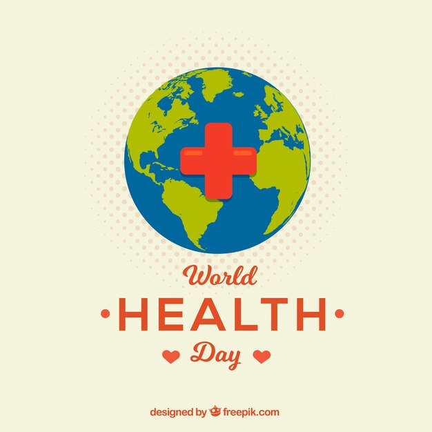 Gezondheid dag achtergrond met wereld