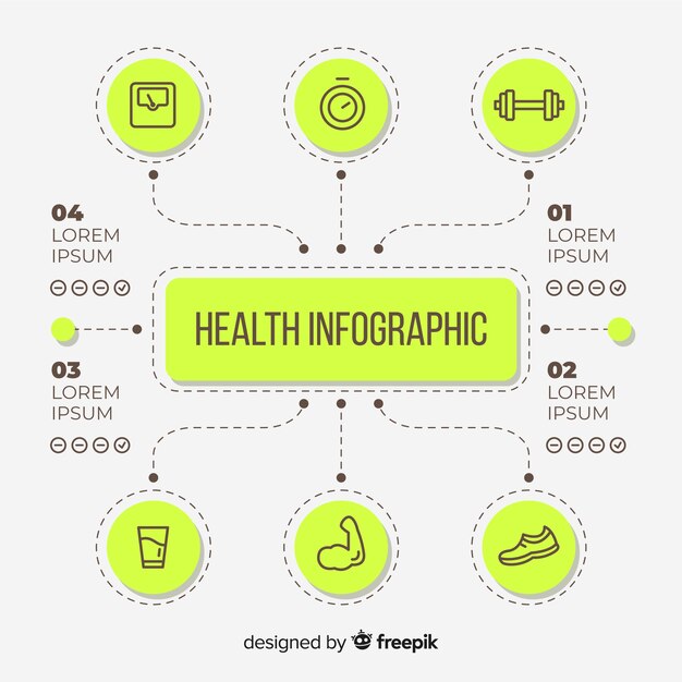 Gezondheid infographic sjabloon vlakke stijl