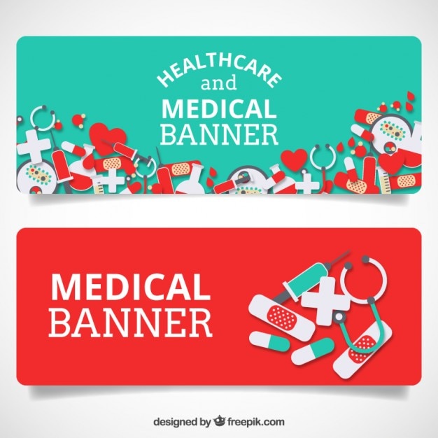 Gratis vector gezondheidszorg en medische banners