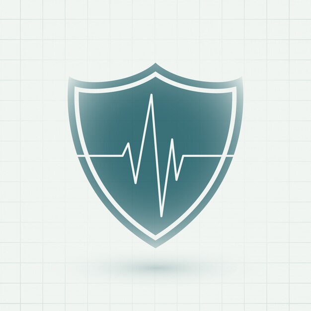 Gezondheidszorg medisch schild met het symbool van hartslaglijnen