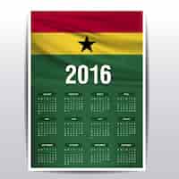 Gratis vector ghana kalender van 2016