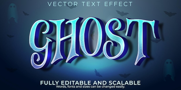 Ghost-teksteffect, bewerkbare halloween- en geest-tekststijl