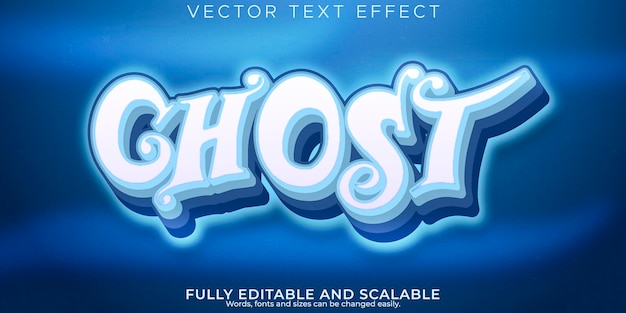 Ghost-teksteffect bewerkbare misty horror-tekststijl