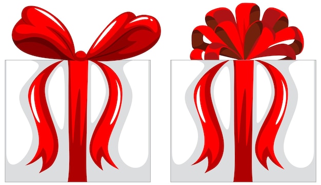 Gratis vector gift box met rood lint