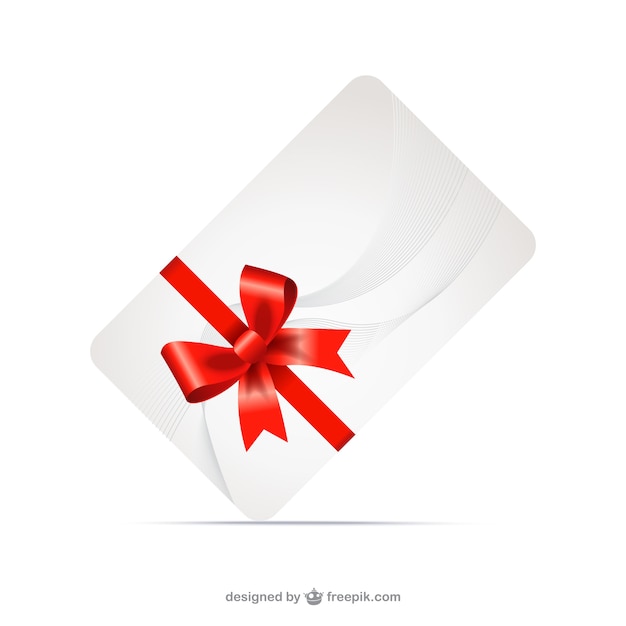 Gratis vector giftcard met rood lint