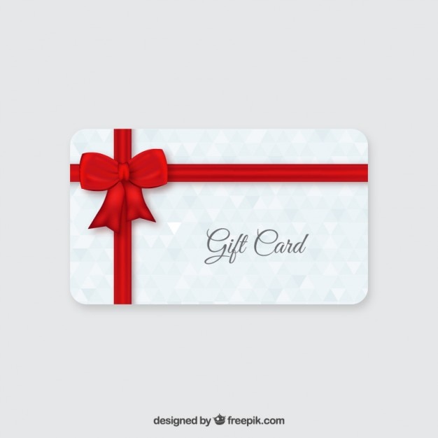 Gratis vector giftcard met rood lint