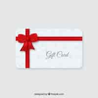 Gratis vector giftcard met rood lint