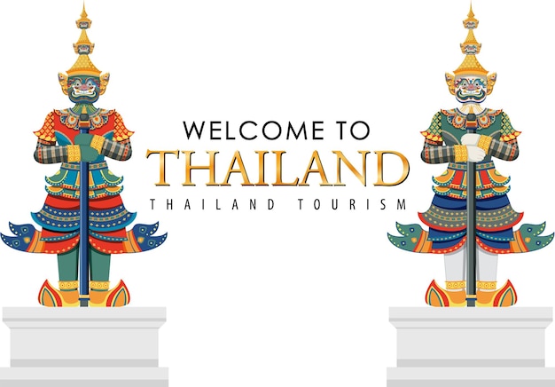 Gratis vector gigantische demonen thailand attractie en landschap icoon