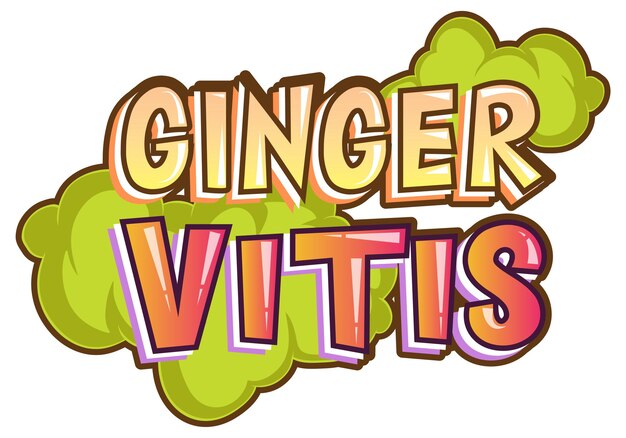 Gratis vector ginger vitis logo tekstontwerp