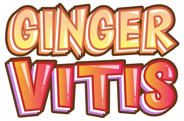 Gratis vector ginger vitis logo tekstontwerp