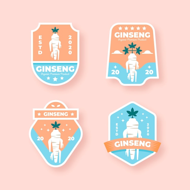 Ginseng jar label collectie design