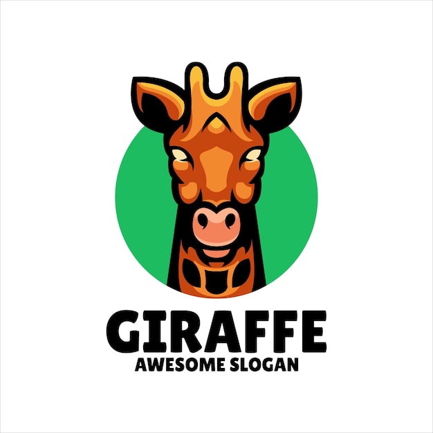 Giraffe mascotte illustratie logo ontwerp