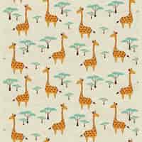 Gratis vector giraffes patroon ontwerp