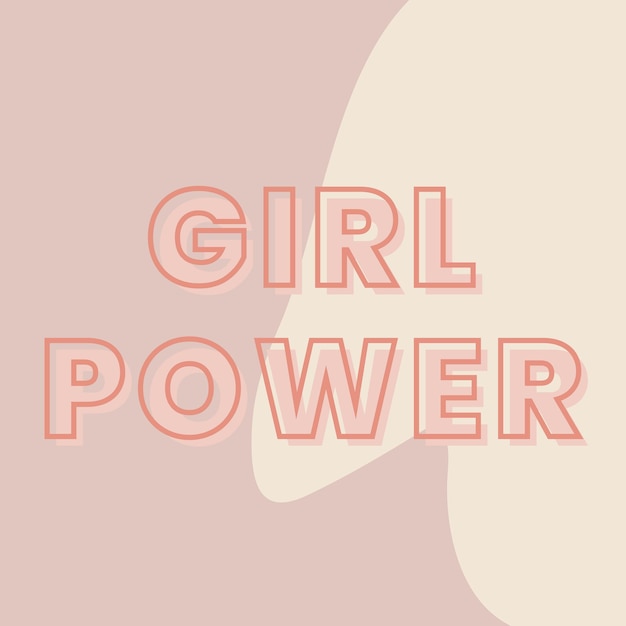 Girl power typografie op een bruine en beige achtergrond vector