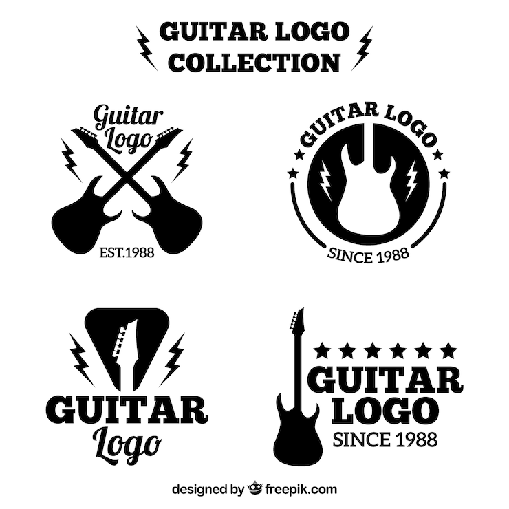 Gratis Vector gitaar logo&#39;s set