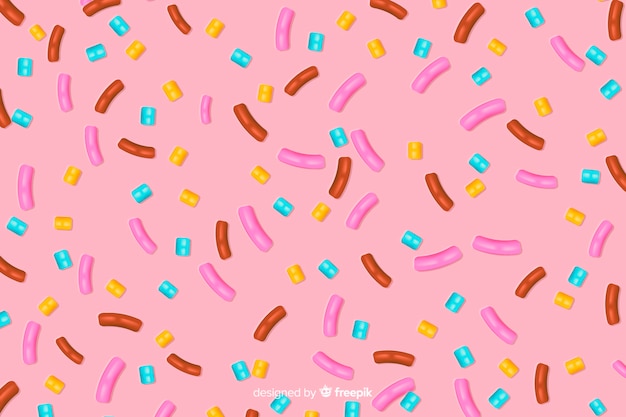 Gratis vector glans van heerlijke roze doughnutachtergrond