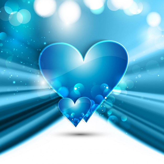 Gratis vector glanzende blauwe achtergrond liefde