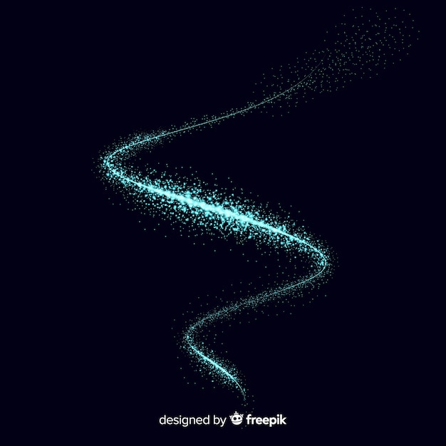Glanzende deeltjes spiraalvormige realistische stijl