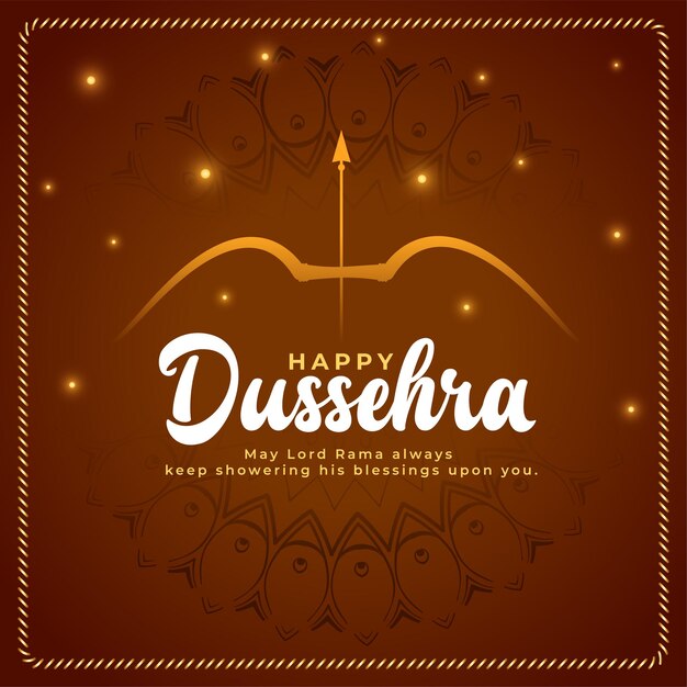 Glanzende gelukkige dussehra wenst kaartachtergrond