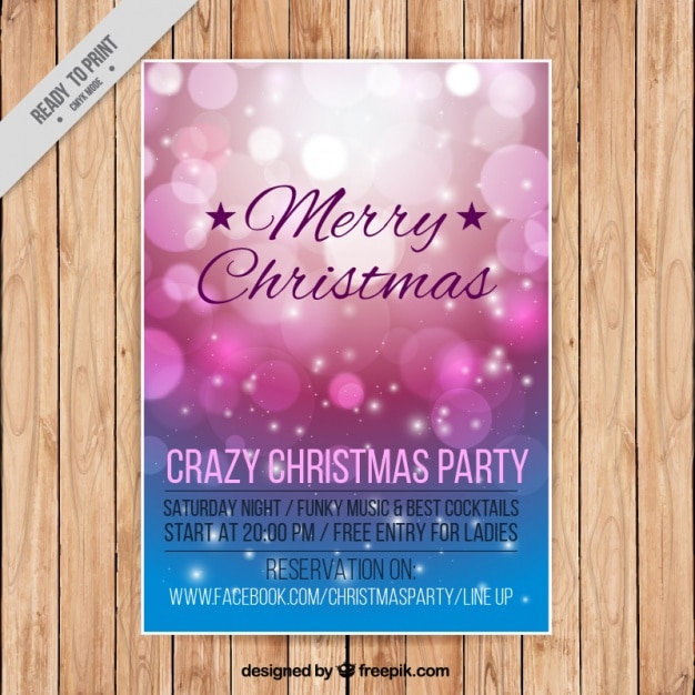 Gratis vector glanzende kerst bokeh brochure