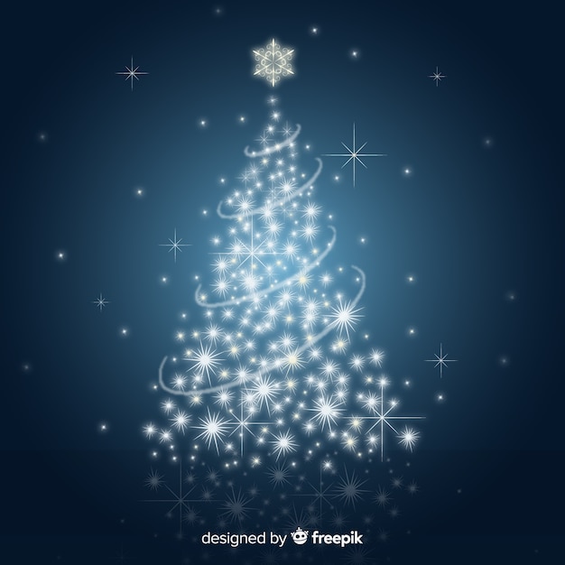 Gratis vector glanzende kerstboom illustratie