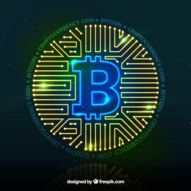Glanzende moderne bitcoin achtergrond