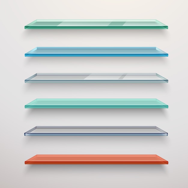 Gratis vector glazen planken set