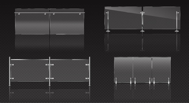 Glazen schuttingdeel, plexiglas balustrade met metalen reling en transparante platen voor zwembad