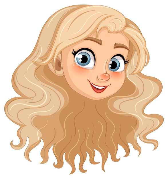Gratis vector glimlachend hoofd meisje met mooi blond lang haar